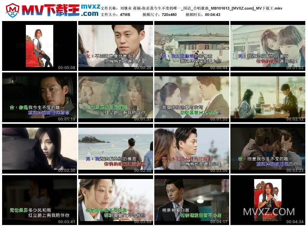 刘继业 蒋颖-你是我今生不变的唯一_国语_合唱歌曲_MB101613